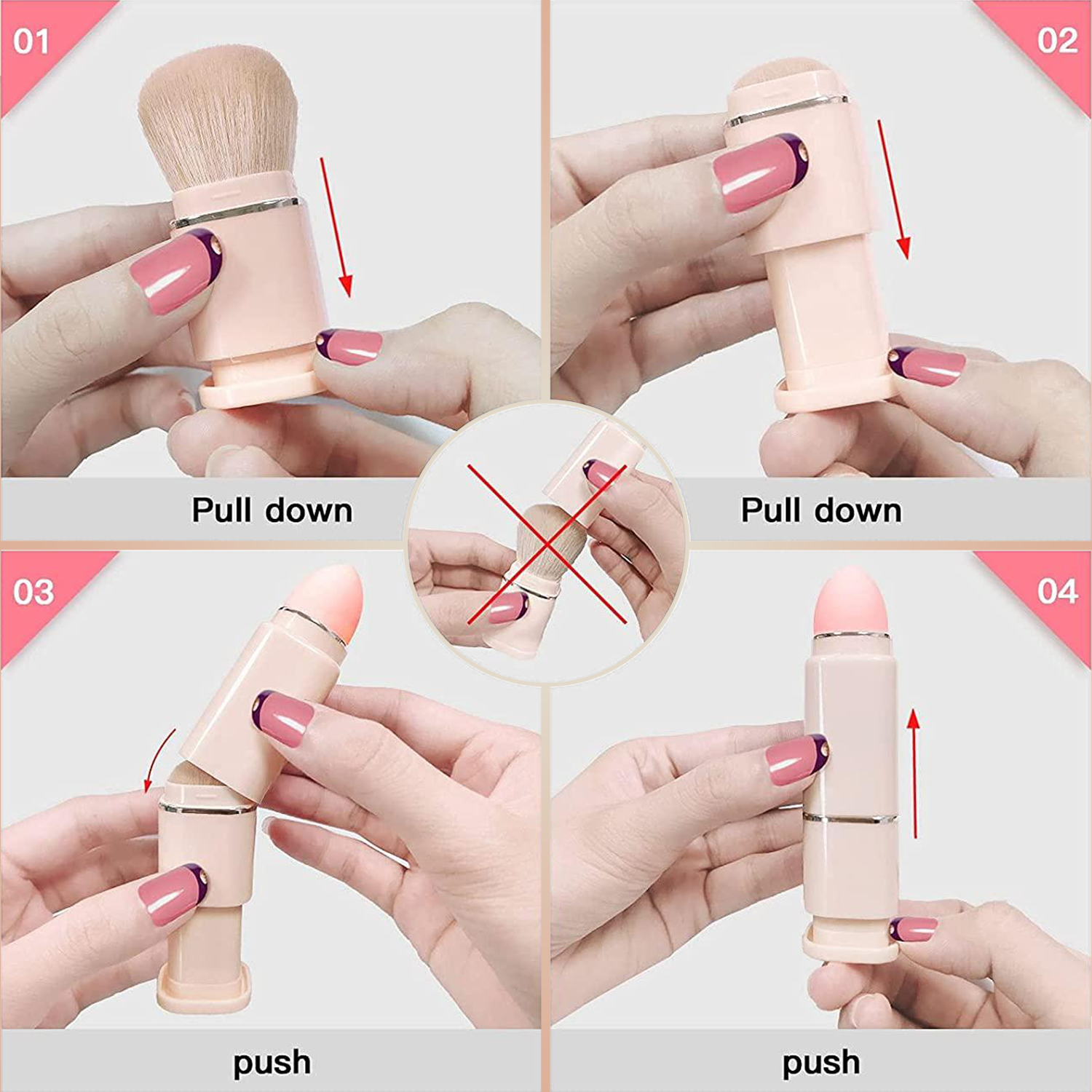 Plastic Box Make up Brush Set