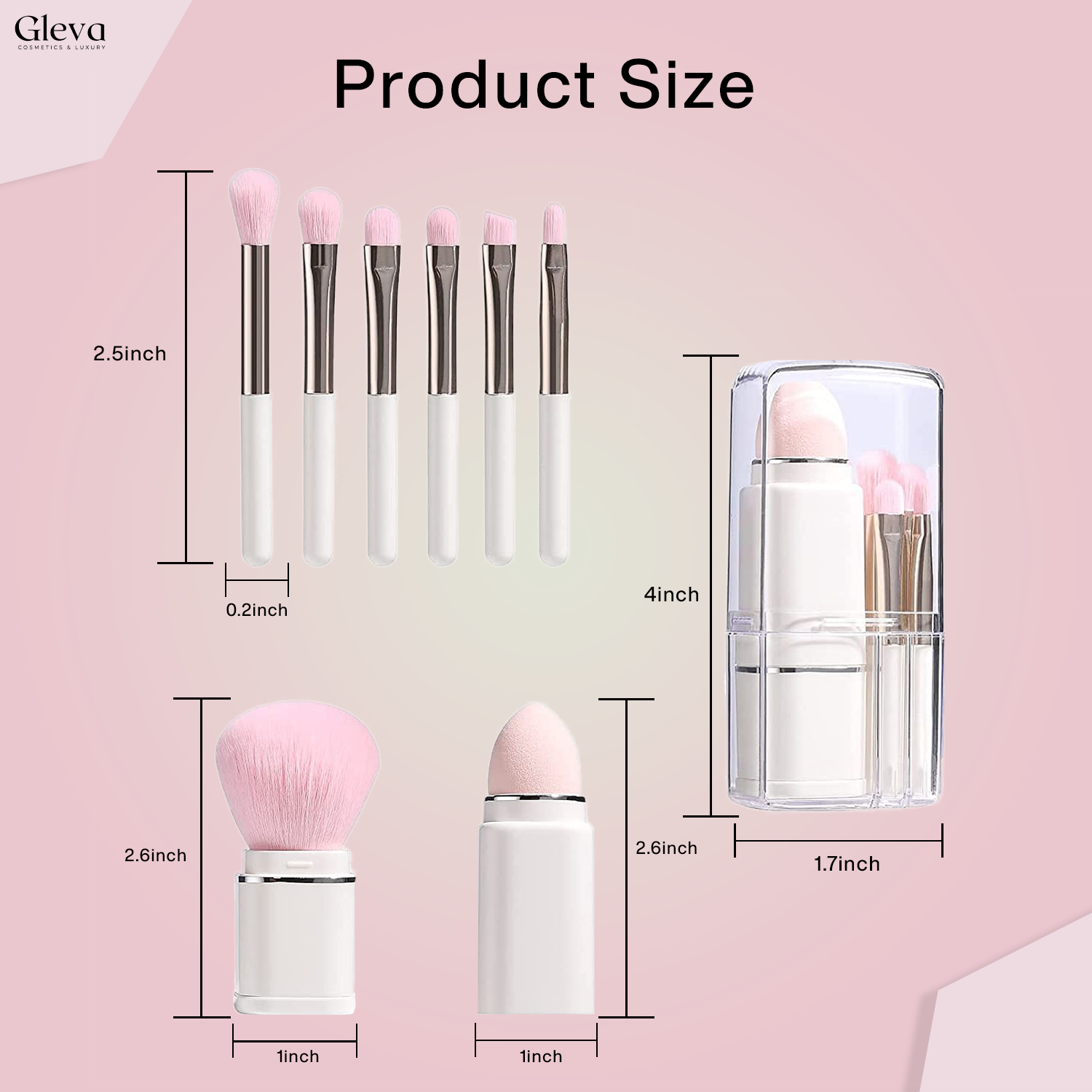 Plastic Box Make up Brush Set